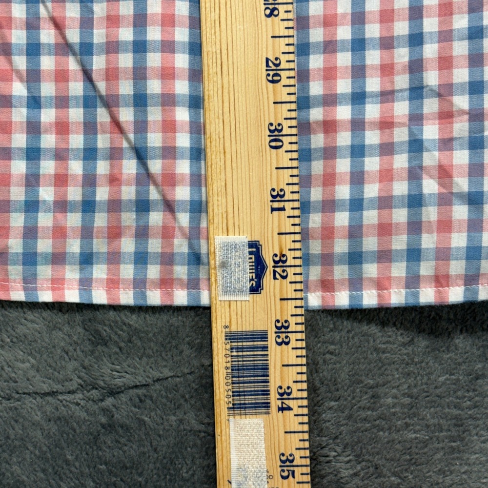 Chaps Button Down Men‎ XXL Red White Blue Gingham Short Sleeve Shirt 1667638 - Picture 6 of 10